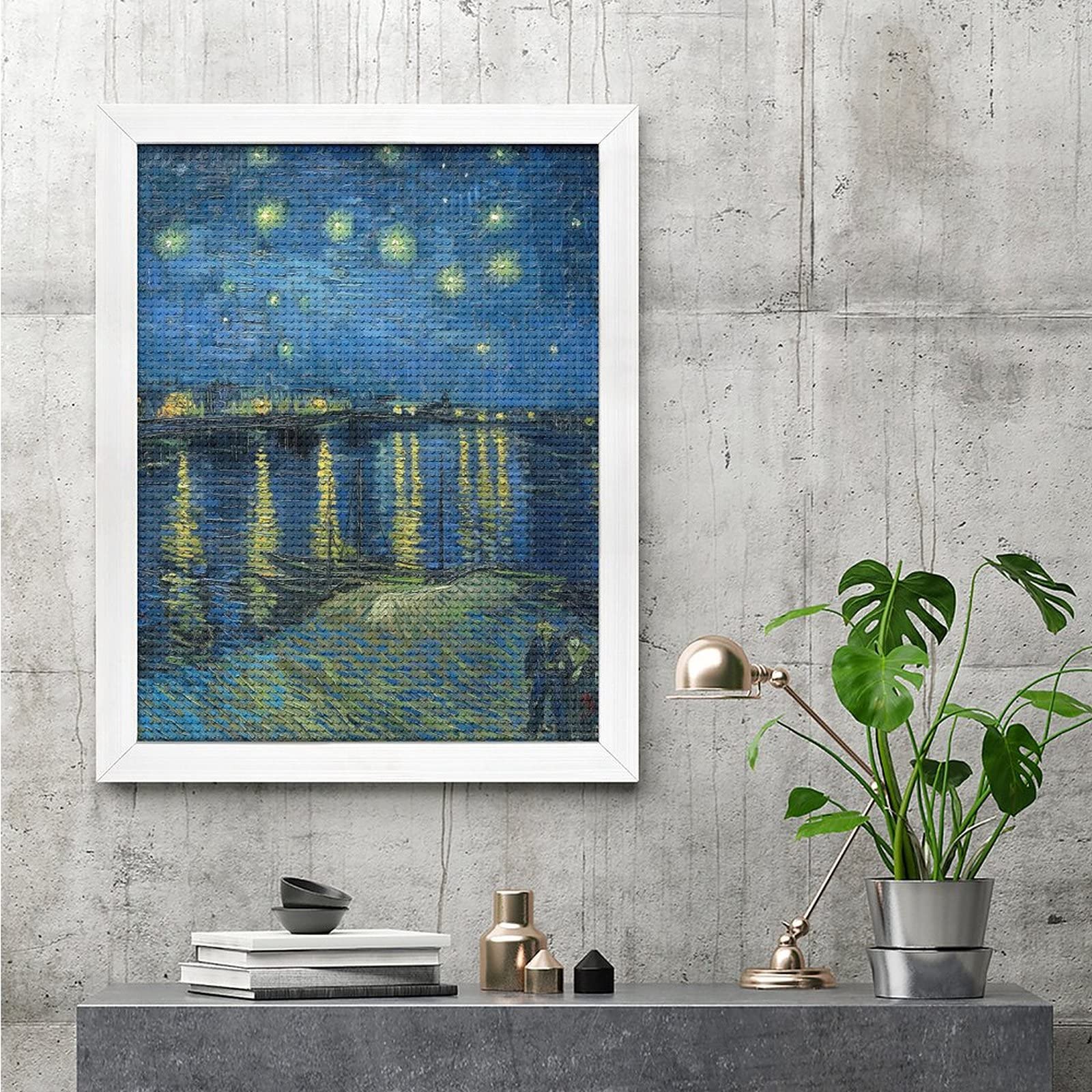 Amazon.co.jp: ゴッホ ローヌ川の星月夜 ダイヤモンドアート 5D ビーズ