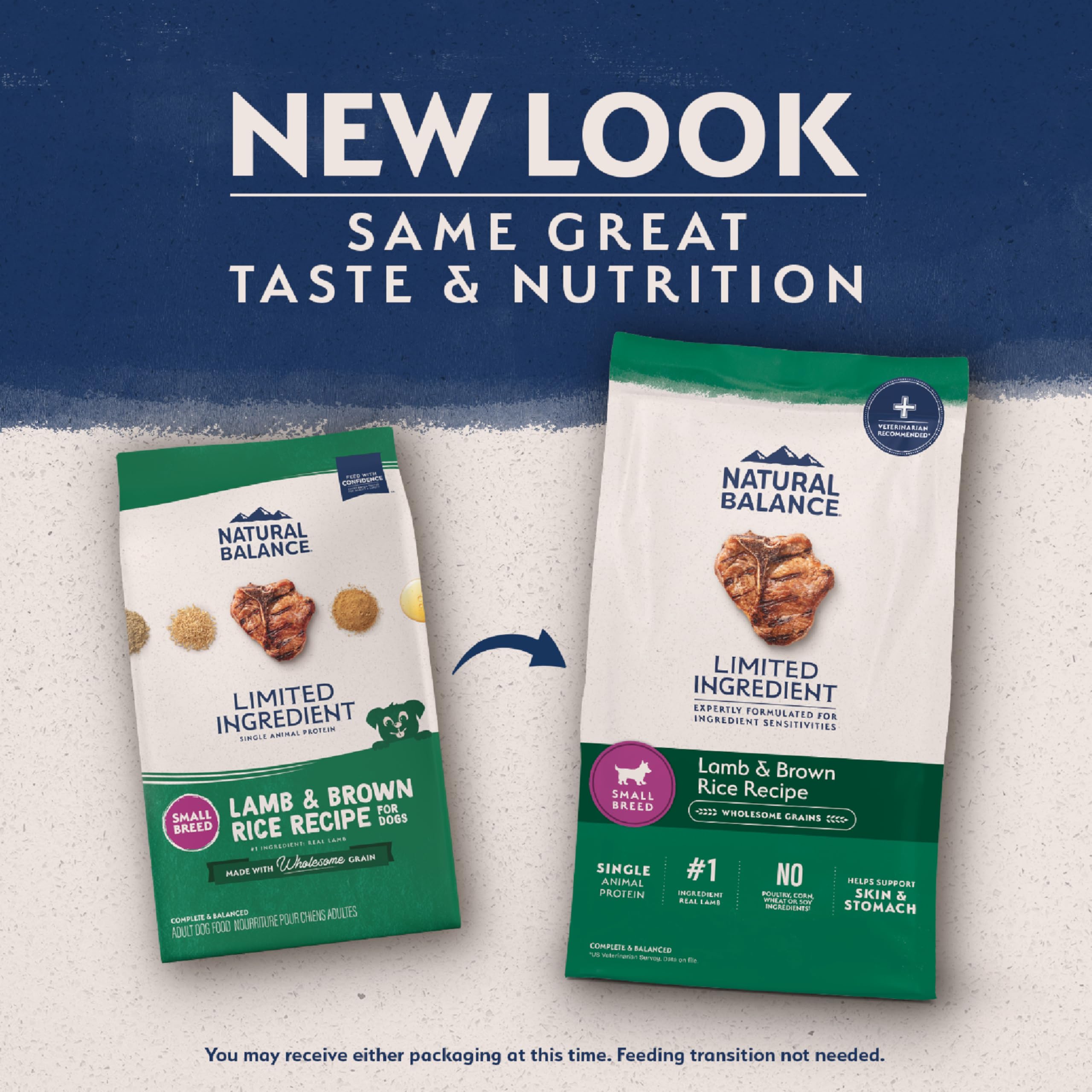 Natural Balance Limited Ingredient Small-Breed Adult Dry Dog Food with Healthy Grains, Lamb & Brown Rice Recipe, 4 Pound (Pack of 1)