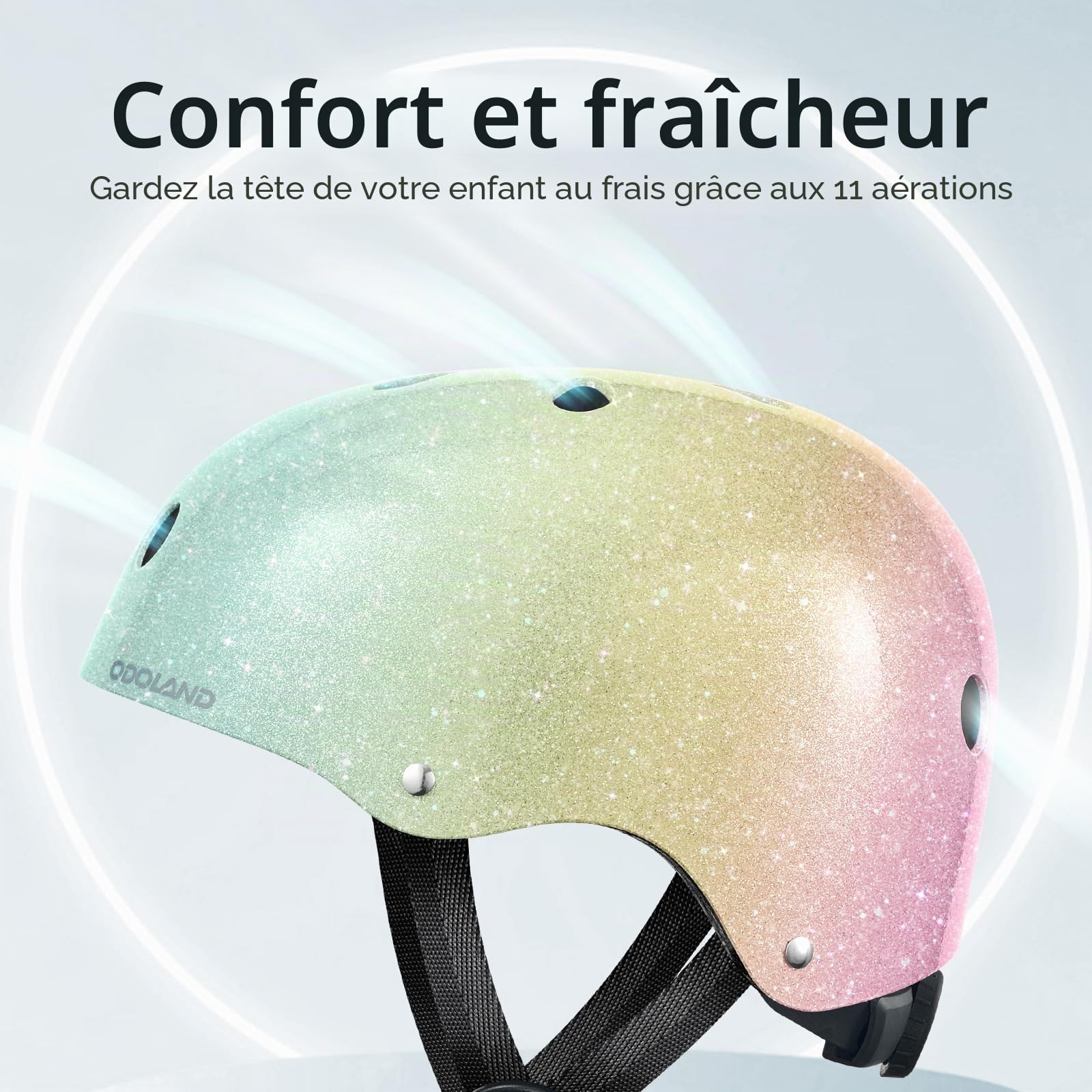 Odoland Casque de Vélo Enfant pour Garçons et Filles de 3 à 8 Ans, Casque Vélo Protection Enfant pour Cyclisme, Skateboard, Trottinette, Adjustable, Léger, Multiples Couleurs et Styles