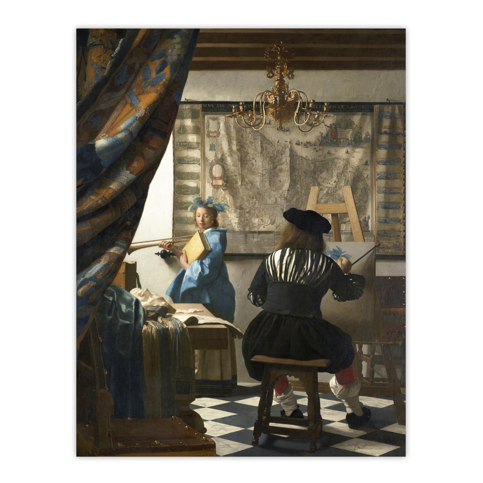 Artery8 The Allegory Of Painting Vermeer Vintage Wall Art Poster Print 12X16"