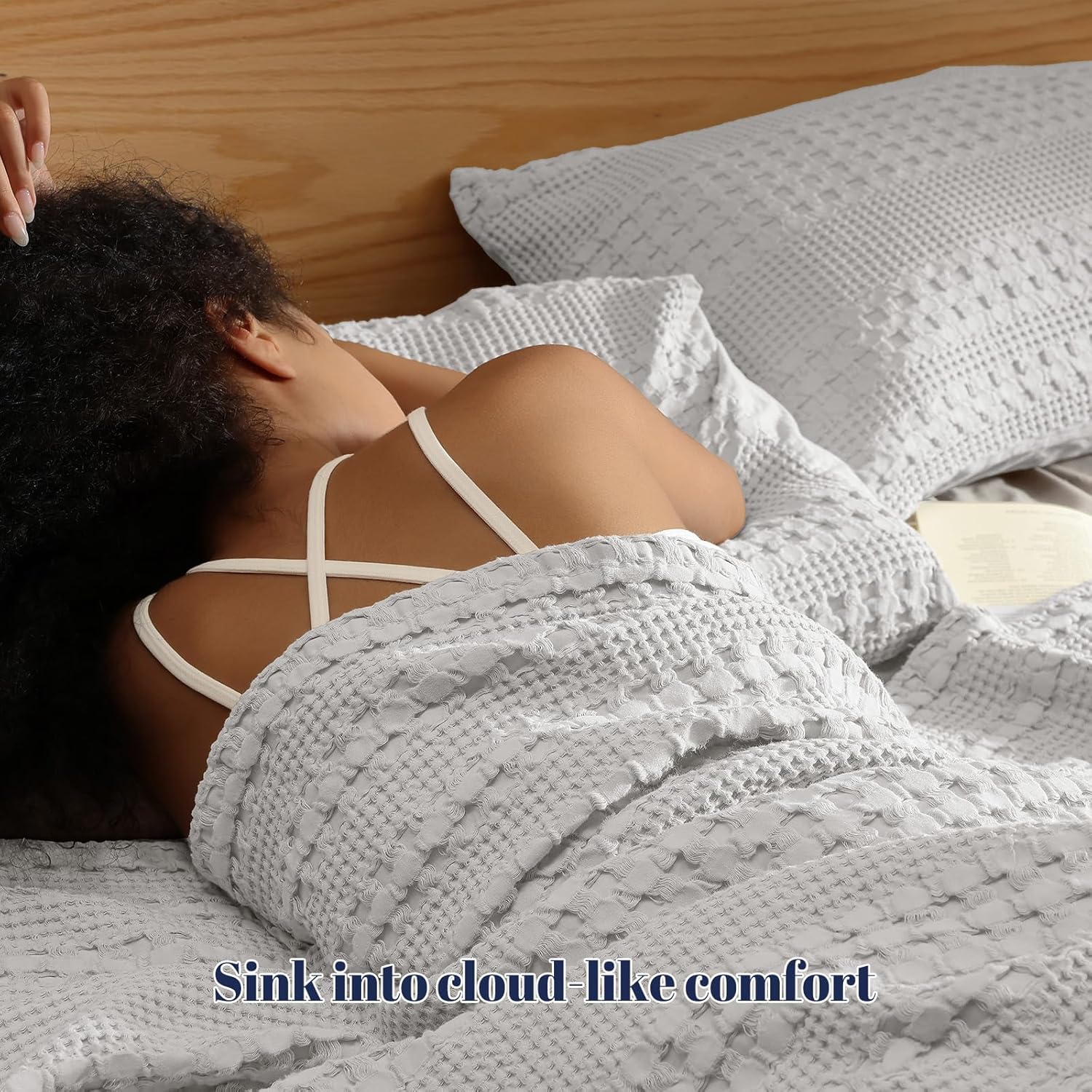 PHF 100% Cotton Waffle Pillow Shams King Size, 2 Pack 20" x 36" Soft Skin-Friendly Pillowcases, No Filling, Aesthetic Woven and Breathable Waffle Weave Pillow Case Covers for Bed, Light Grey 36" x 20" (Pack of 2) Light Grey