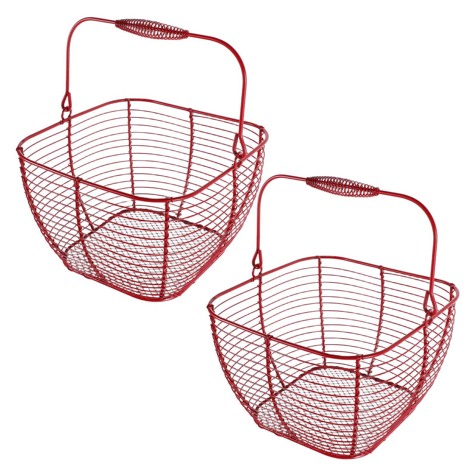 Cesta para huevos de hierro roja MAGICLULU, organizador redondo de frutas y snacks