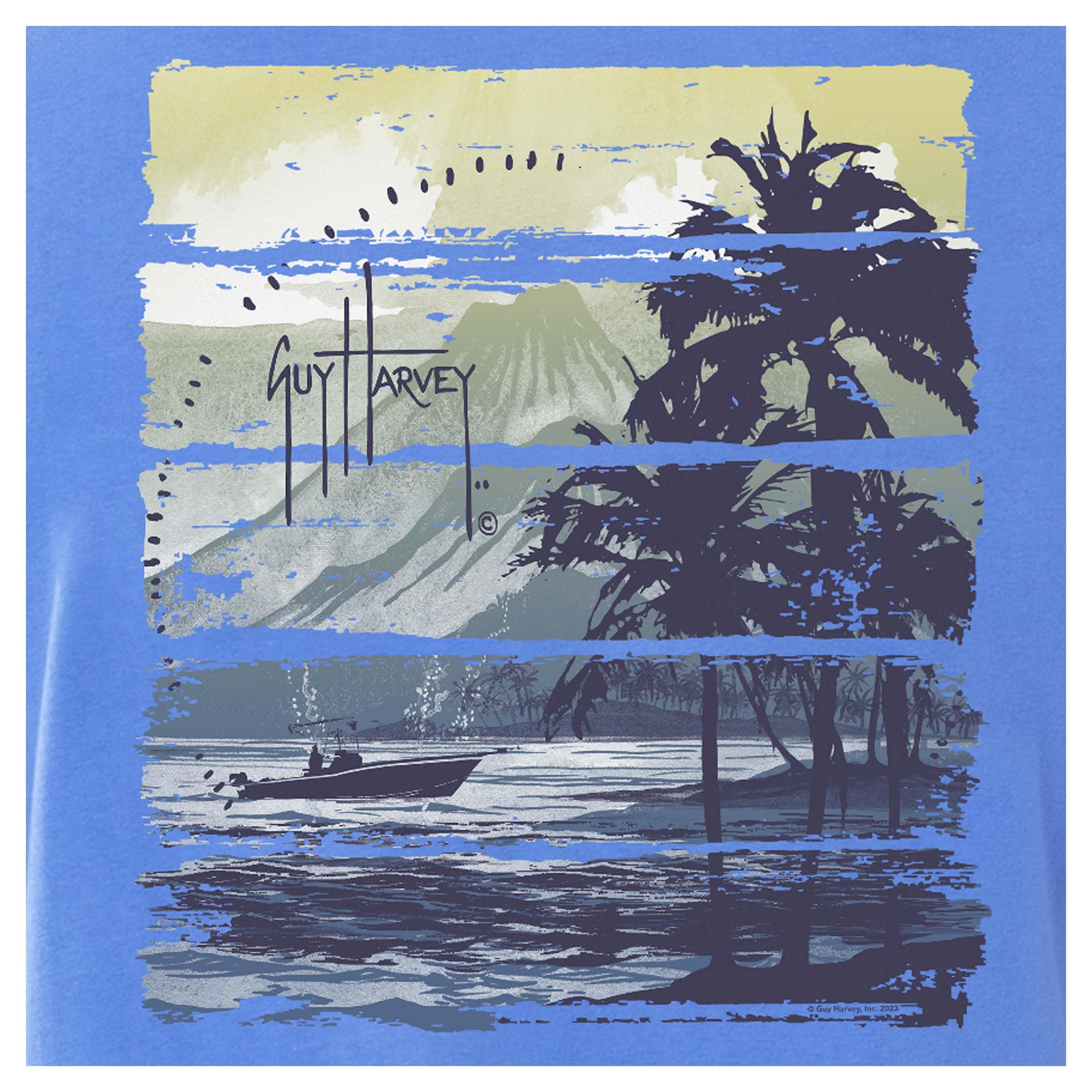 Guy Harvey Camiseta de manga corta con bolsillo para hombre Billfish Collection