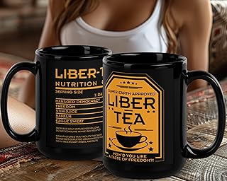 Liber-Tea Coffee Mug, Taste Democracy, Gamer Gift for Him, Political Humor Cup, Unique Present for Gamers, Novelty Coffee Mug