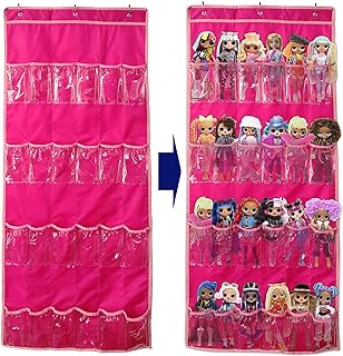 DUOLAM Hanging Over Door Toy Storage Organizer (24 Pockets), Compatible with LOL OMG Dolls Surprise Doll (Toys Not Included), (57.5'x22')