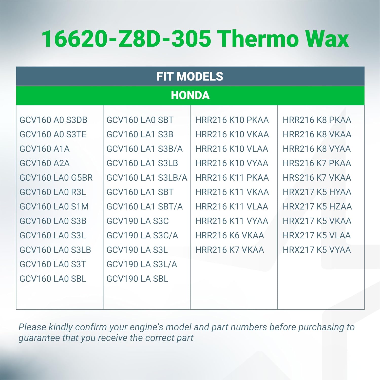 BlueStars 16620-Z8D-305 Thermowax Thermo Wax Assembly - For Honda HRX217
