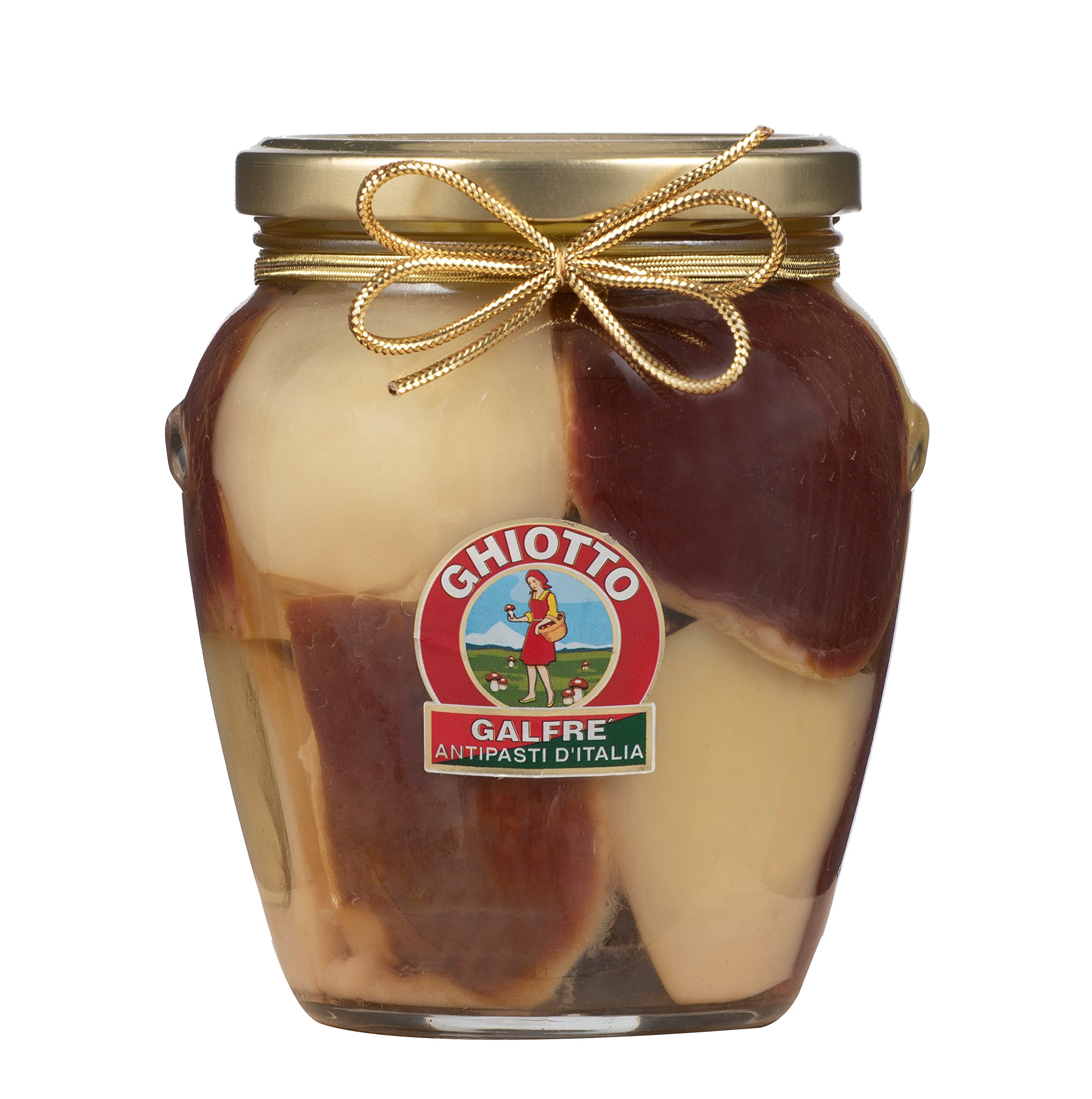 Ghiotto, Galfré Antipasti d'Italia, Funghi Porcini Tagliati Sott'Olio, Ideali Per Aperitivi, Antipasti o Contorni, Formato da 530g
