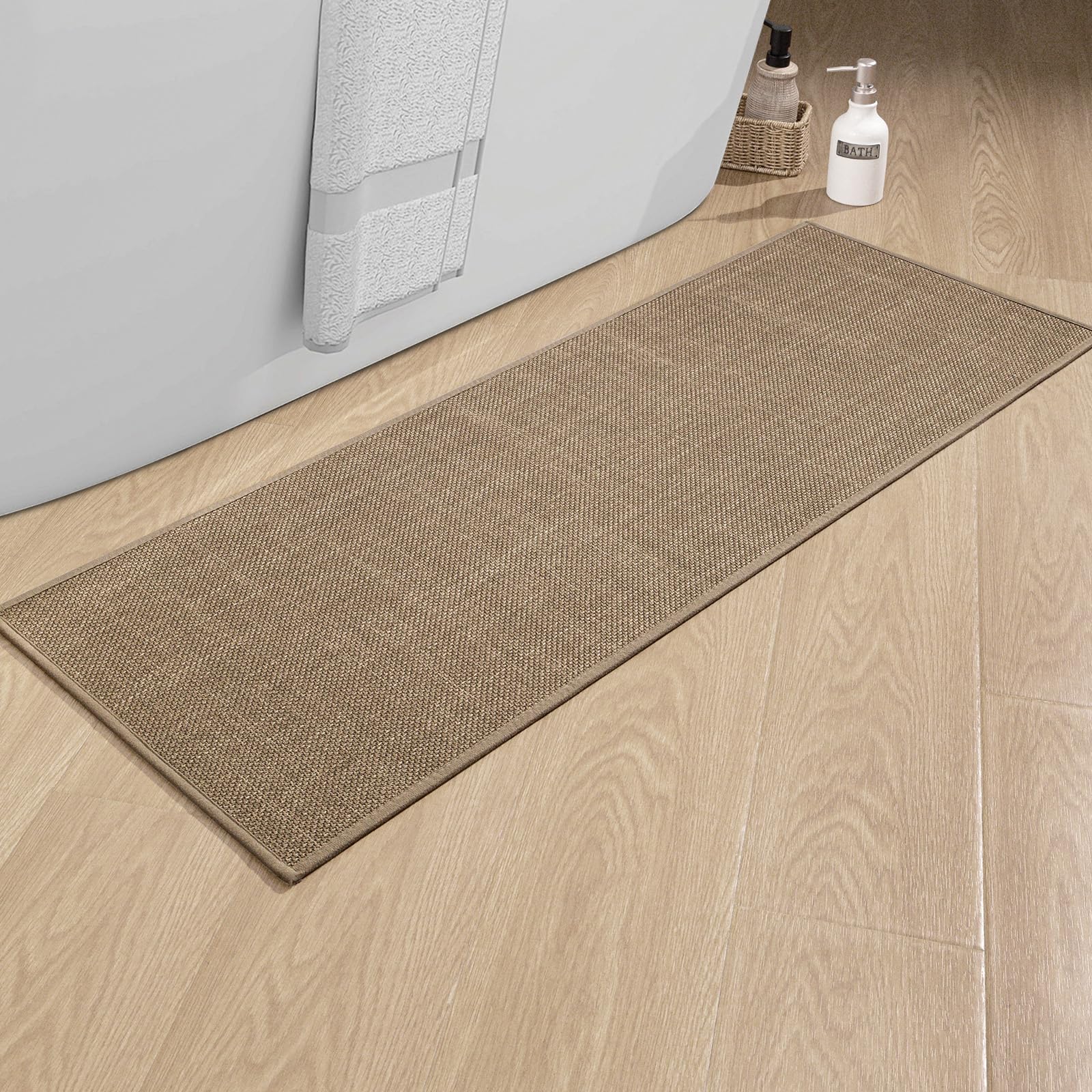 Amazon.com: chakme Bathroom Rugs Mat 47x17, Ultra Thin Non Slip Bath ...