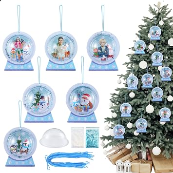 Jetec 24 Sets Snow Globe Picture Frame Craft Kit DIY with Glitter