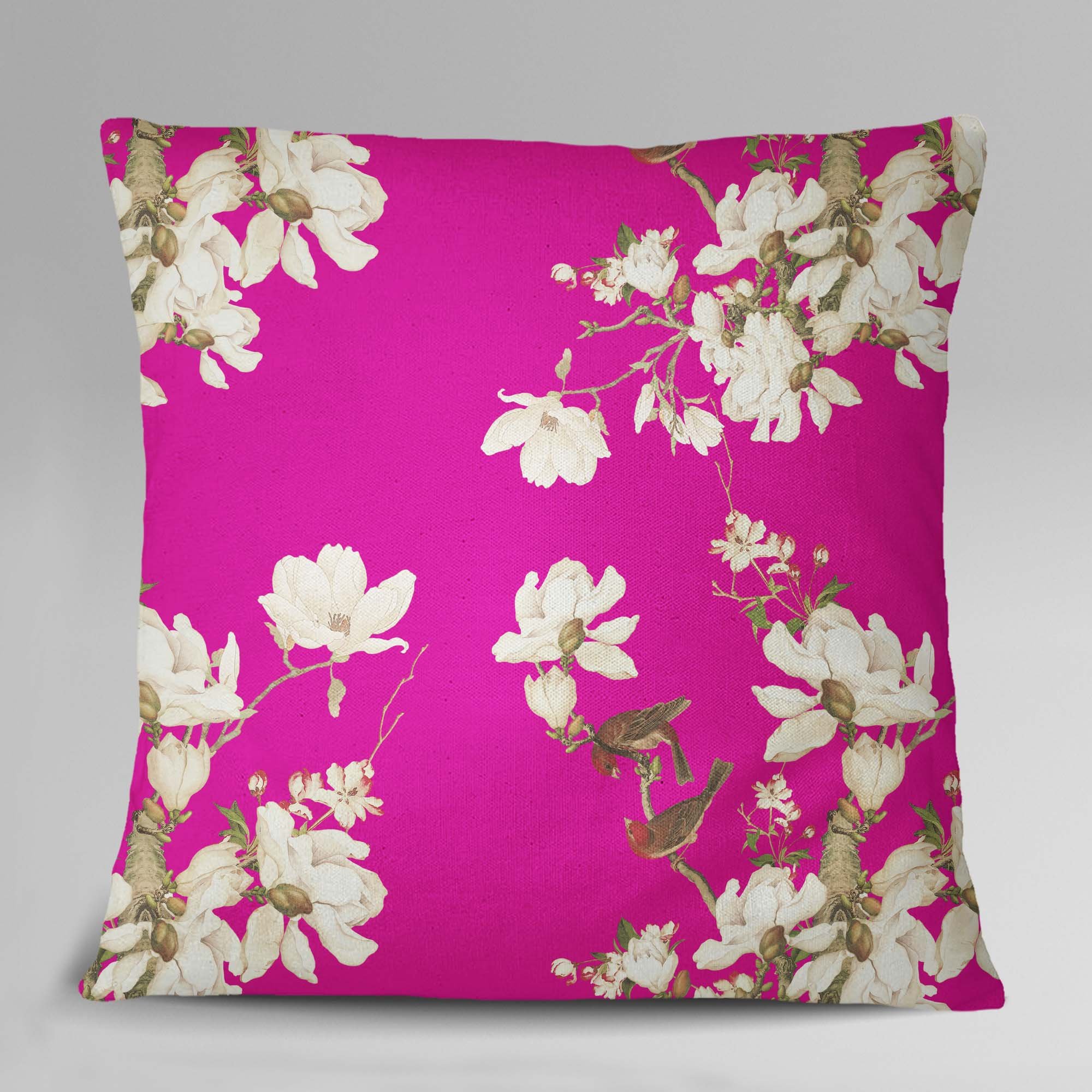 S4SASSY Federa Quadrata Per Cuscino Floreale In Tessuto Dupion – Magenta, 30,5x30,5 Cm, Con Cerniera Invisibile, Solo Copertina