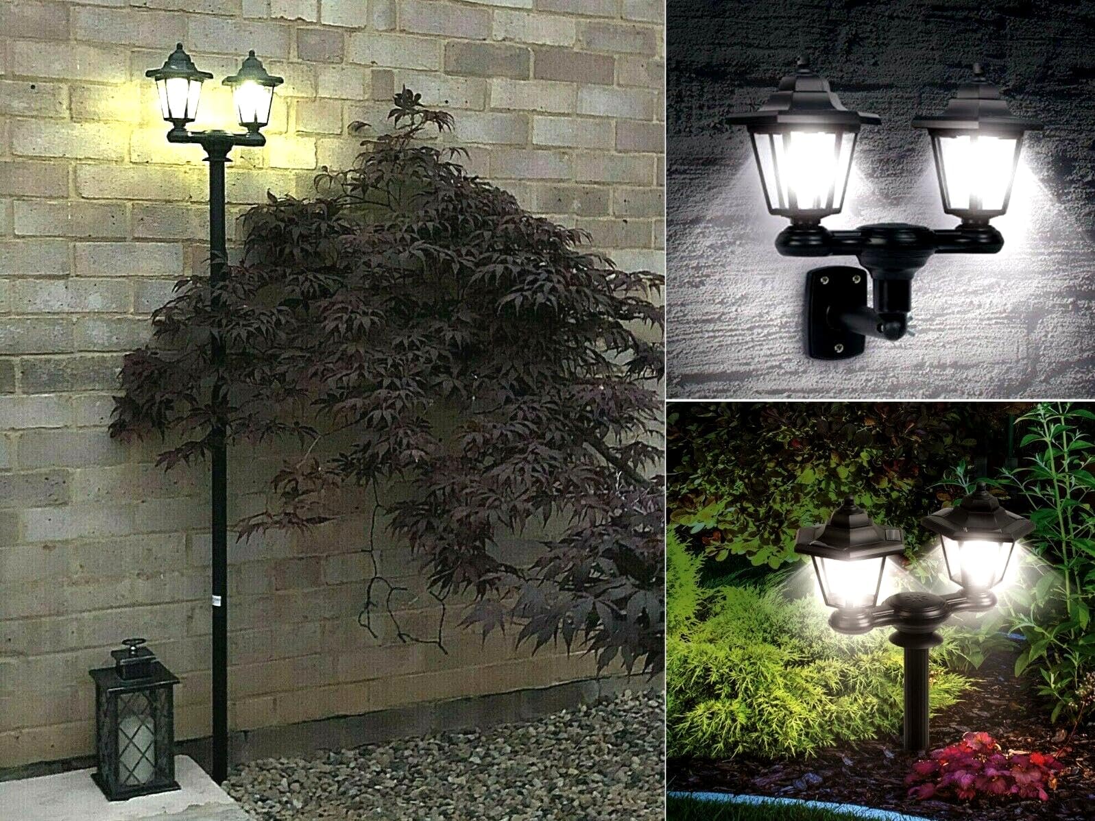 Ideaworks 3 in 1 Solar LED Lamp Post Rechargeable Patio Outdoor Garden ...