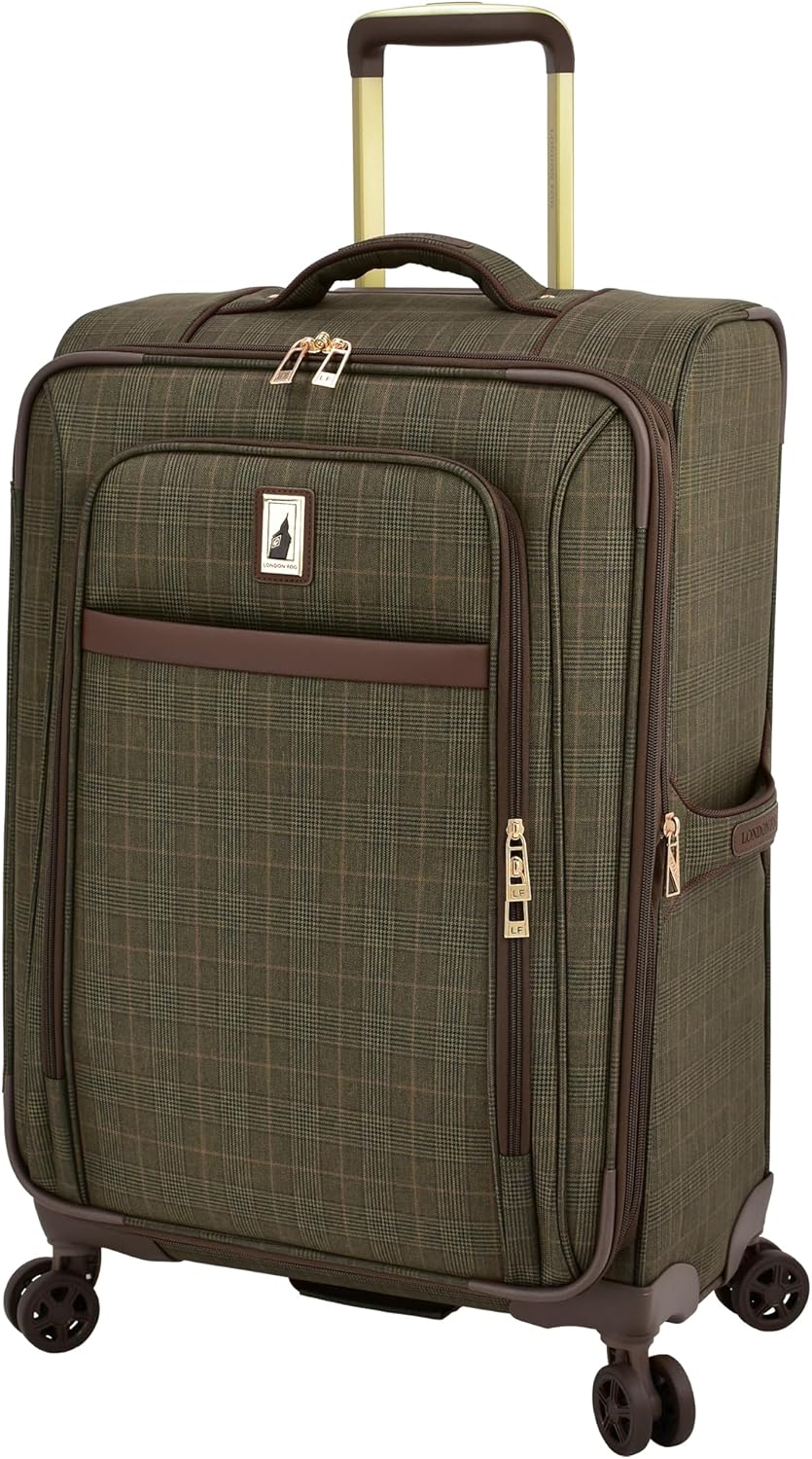 London Fog Brentwood IV 25" Expandable Spinner Softside Suitcase, Sedona Bronze
