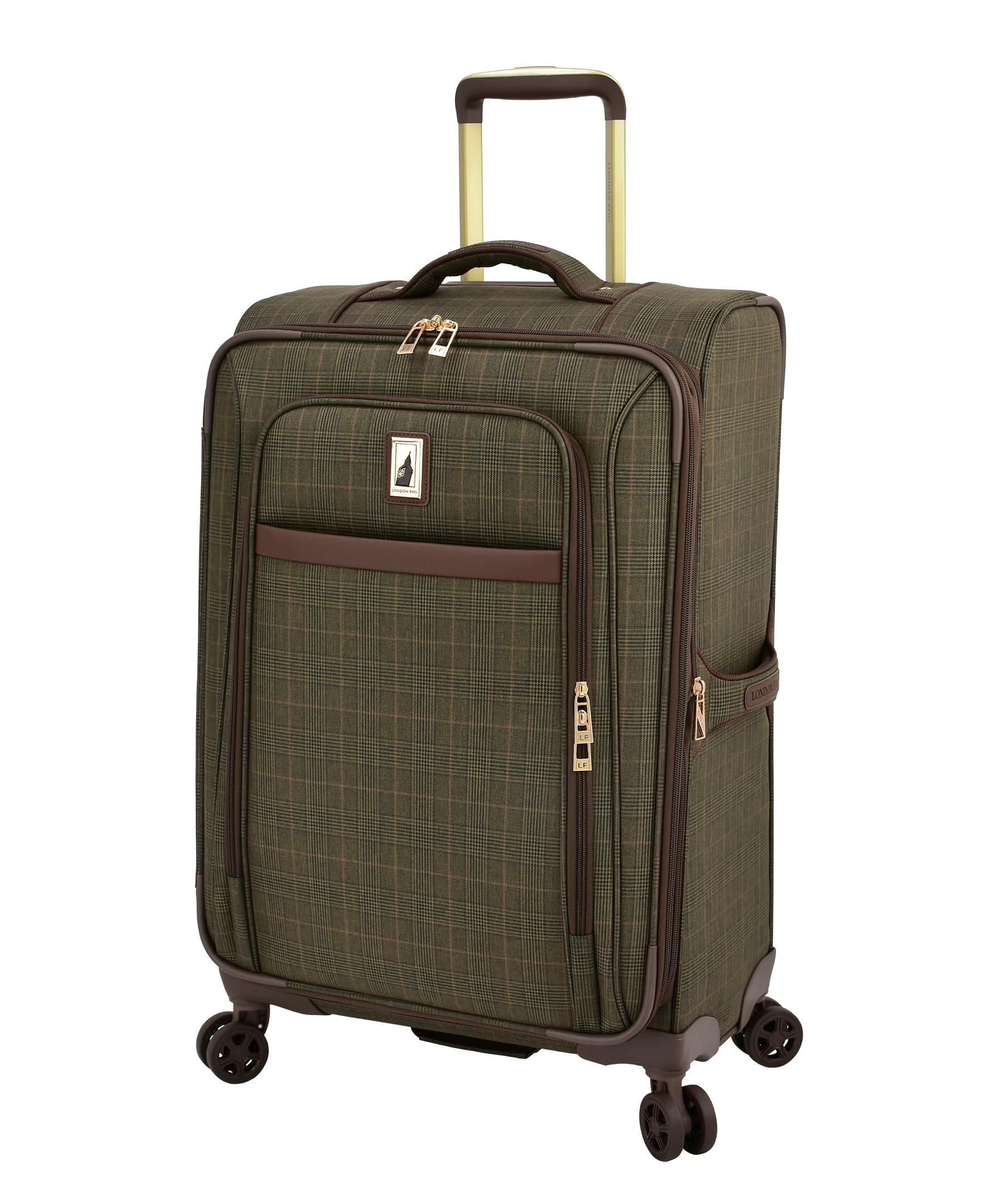 London Fog Brentwood IV 25" Expandable Spinner Softside Suitcase, Sedona Bronze