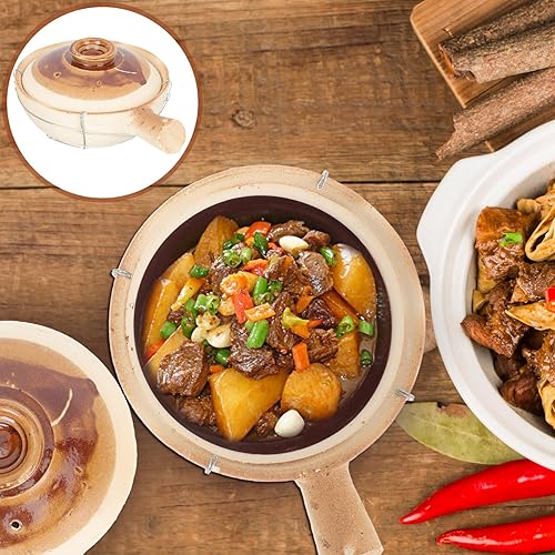 Miniatura 2 de Veemoon Cacerola de terracota con tapa, olla de arcilla olla de arcilla olla de arcilla cacerola olla de arcilla olla de arcilla china olla de