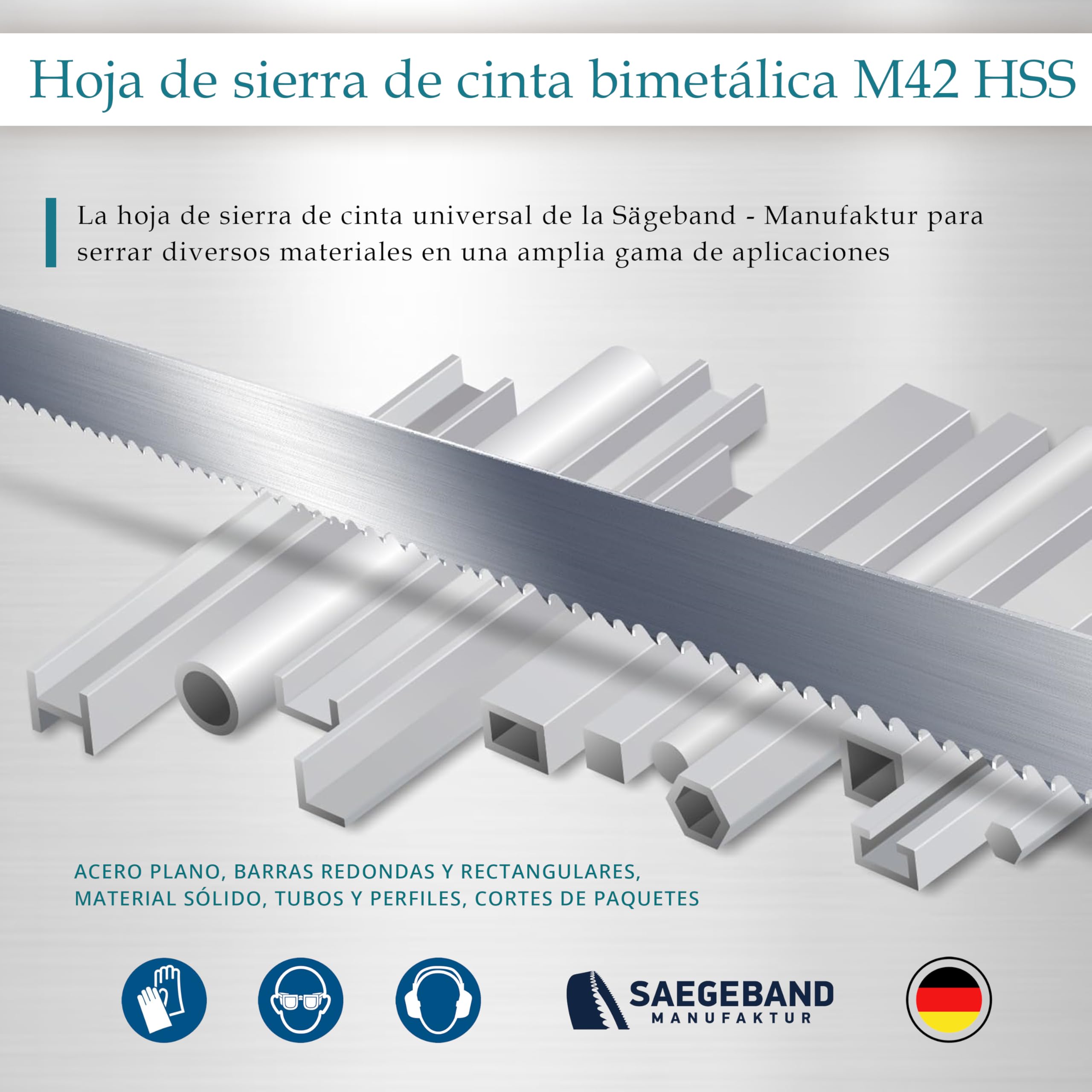 Pack de 5 hojas de sierra de cinta Premium M42 HSS bimetálicas 1330 x 13 x 0,65 mm con 14/18 dientes por pulgada (TPI) - para metal, acero, aluminio, metales no ferrosos y aleaciones ligeras