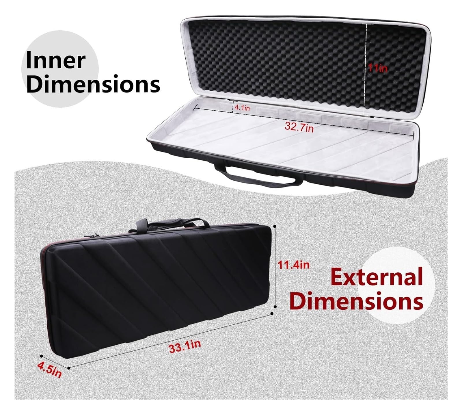 Borsa per Tastiera Custodia for controller for tastiera MIDI, borsa protettiva da viaggio for custodia rigida Solo for