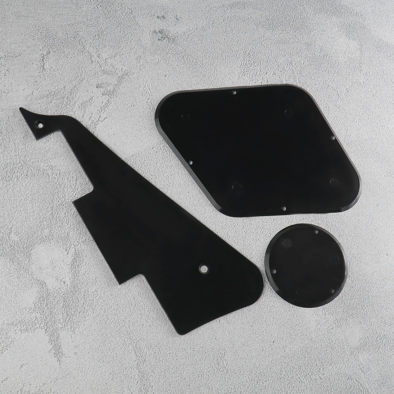 Zestaw 3 szt. LP Pickguard Control Backplate Przełącznik wyboru Pokrywa płyty ze śrubami Kompatybilny z Epiphone Les Paul Standardowa gitara Plastik czarny