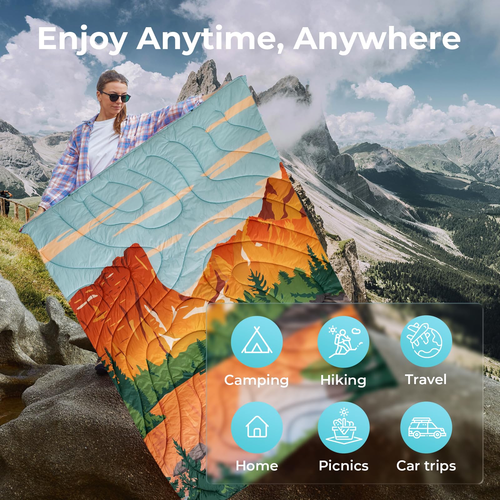 The Detour Camping Blanket, Packable, Lightweight Camp Quilt