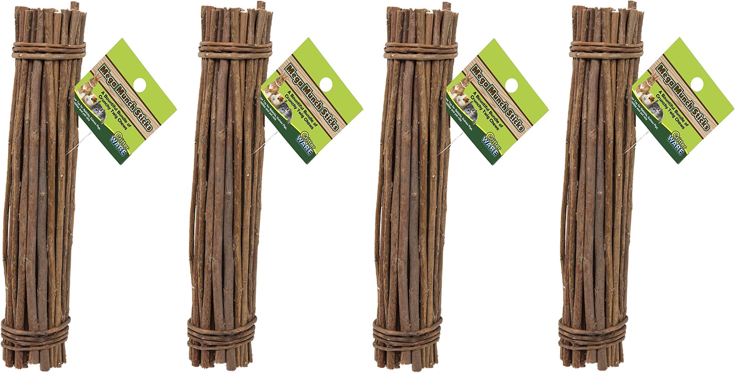 (4 Pack) Ware Natural Willow Mega Munch Sticks Small Pet Chew Treat