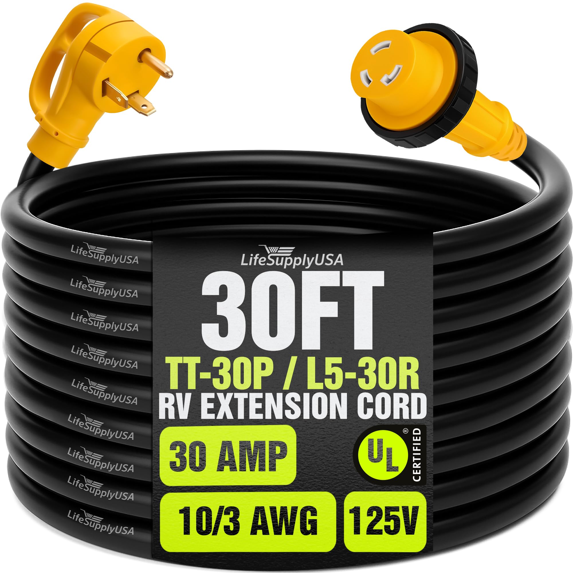 30 A Twist Lock Rv Receptacle 15 Ft 30 Amp RV Power Cord With LED Twist ...
