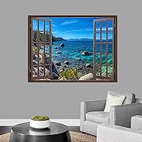 Vista 38 de IDEA4WALL Adhesivo mural removible para pared, cielo azul, vibrante, verano, montaña, valle, naturaleza, desierto, arte moderno, paisaje, colorido