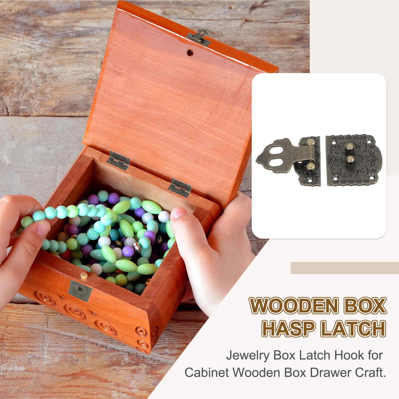 PATIKIL Wooden Box Hasp Latch - Image 4