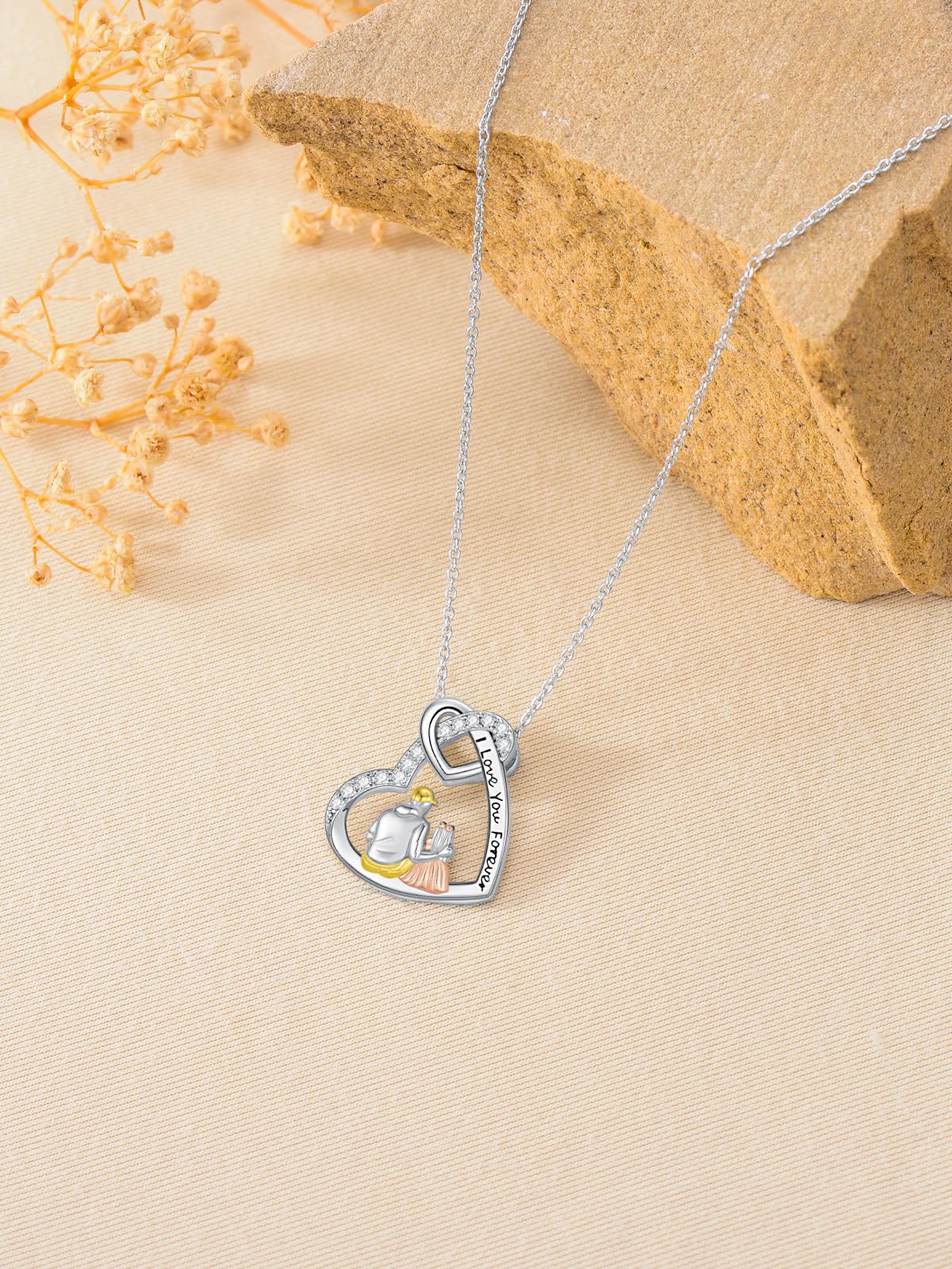 Sterling Silber Vater Tochter/Mutter Tochter/Schwester Halskette Tochter Halskette von Papa Mutter Kristall Liebe Herz Kette Schmuck Geburtstag Geschenke für Frauen Mädchen Schwester