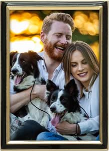 Metal Pet Picture Frame – "I Love My Dog" With 3 Openings, Silver & Black - View #7