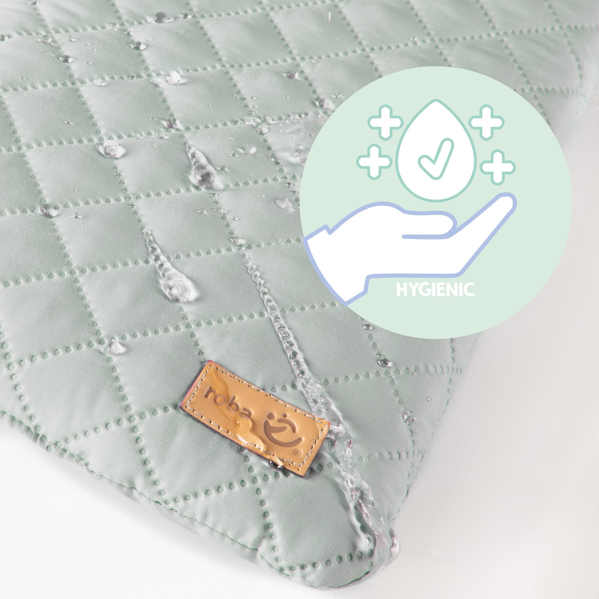 roba riduttore di seduta 2 pezzi “roba Style” - accessorio per seggiolone “Nature Up” - cuscino del sedile imbottito e facile da pulire - da 6 mesi - verde ghiaccio (Frosty Green)