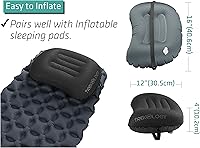 Vista 6 de Trekology Almohada inflable ultraligera de viaje para campamento - ALUFT 2.0 compresible, compacta, cómoda, ergonómica, para el cuello y el apoyo