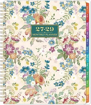 2027-2029 Monthly Planner - 3 Year Planner 2027-2029, JAN. 2027 - DEC. 2029, 36 Monthly Calendar, 9" x 11", 3 Year Calendar Planners 27-29 with Colorful Tabs, Pocket, Notes - Beige