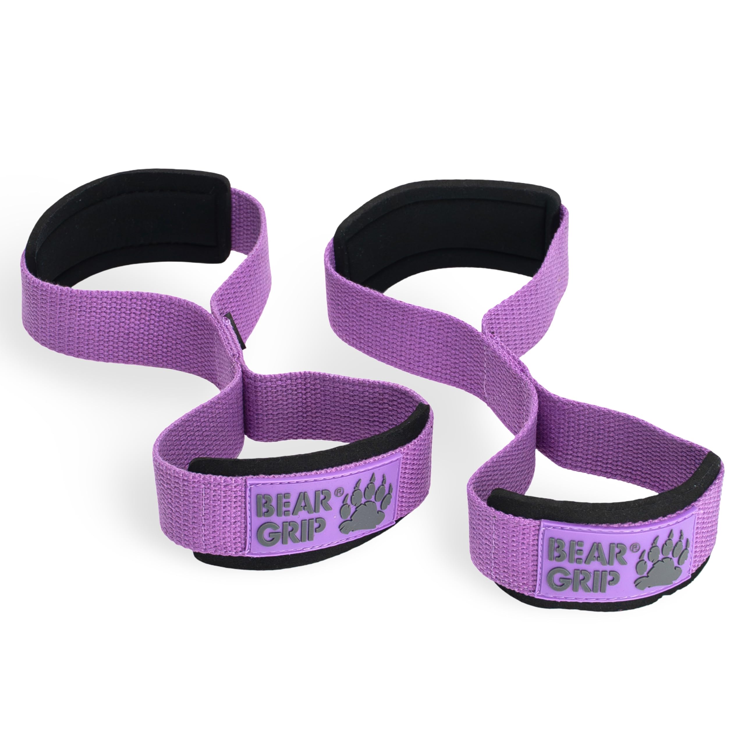 BEAR GRIP - Premium Figure 8 weight lifting straps (sold in pairs) (PASTEL PURPLE)