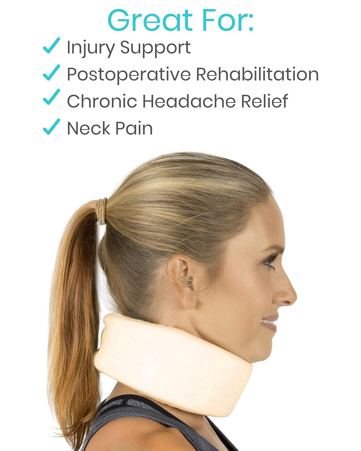 Vive Cervical Collar Neck Brace for Neck Pain and Support for Women & Men