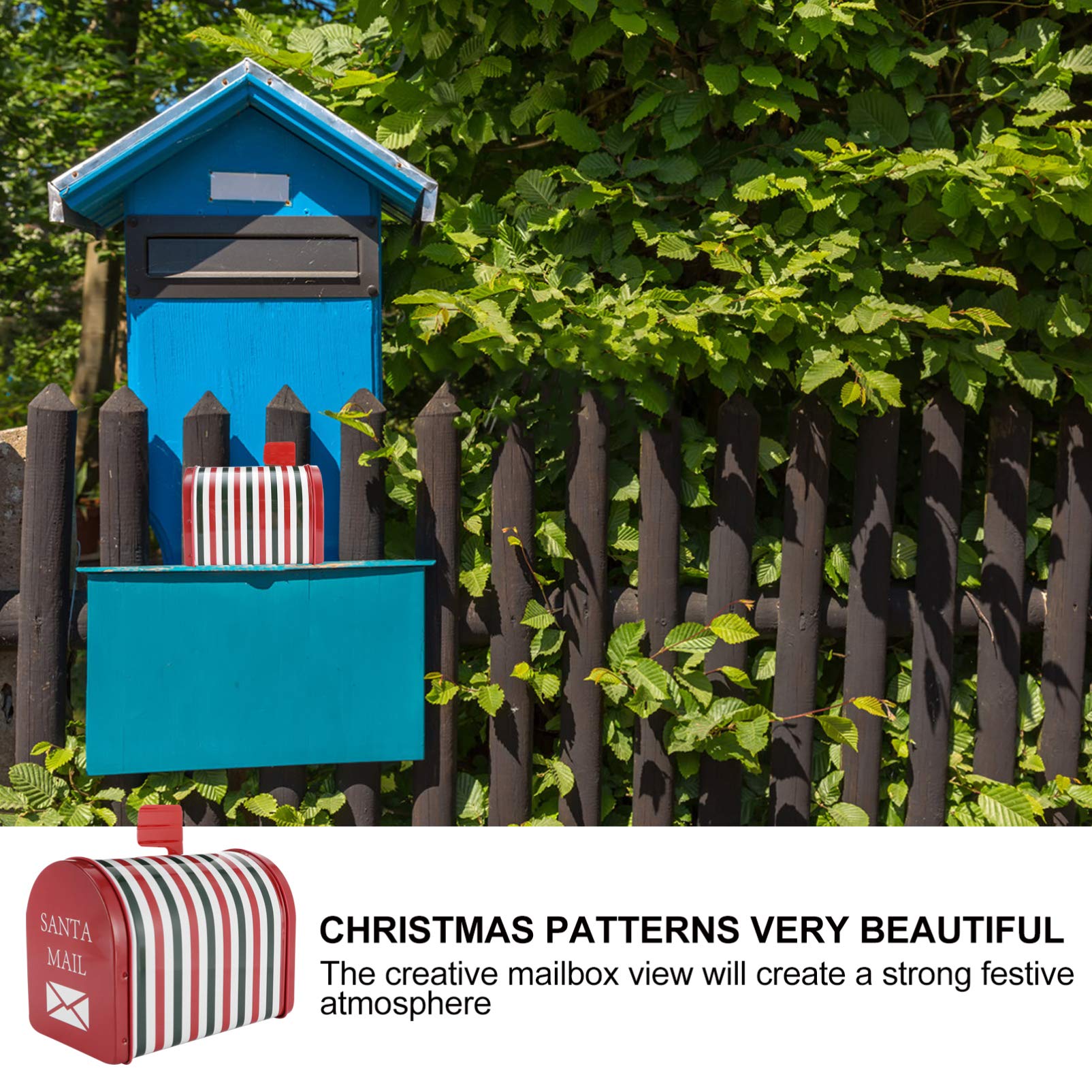 DOITOOL Cassetta Lettere Babbo Natale ： Cassetta Postale Natalizia Mailbox Scatola Regalo in Bianca 6 14x4 4x3 7 Pollici Contenitore Multiuso per Casa Ufficio Decorazione E Conservazione