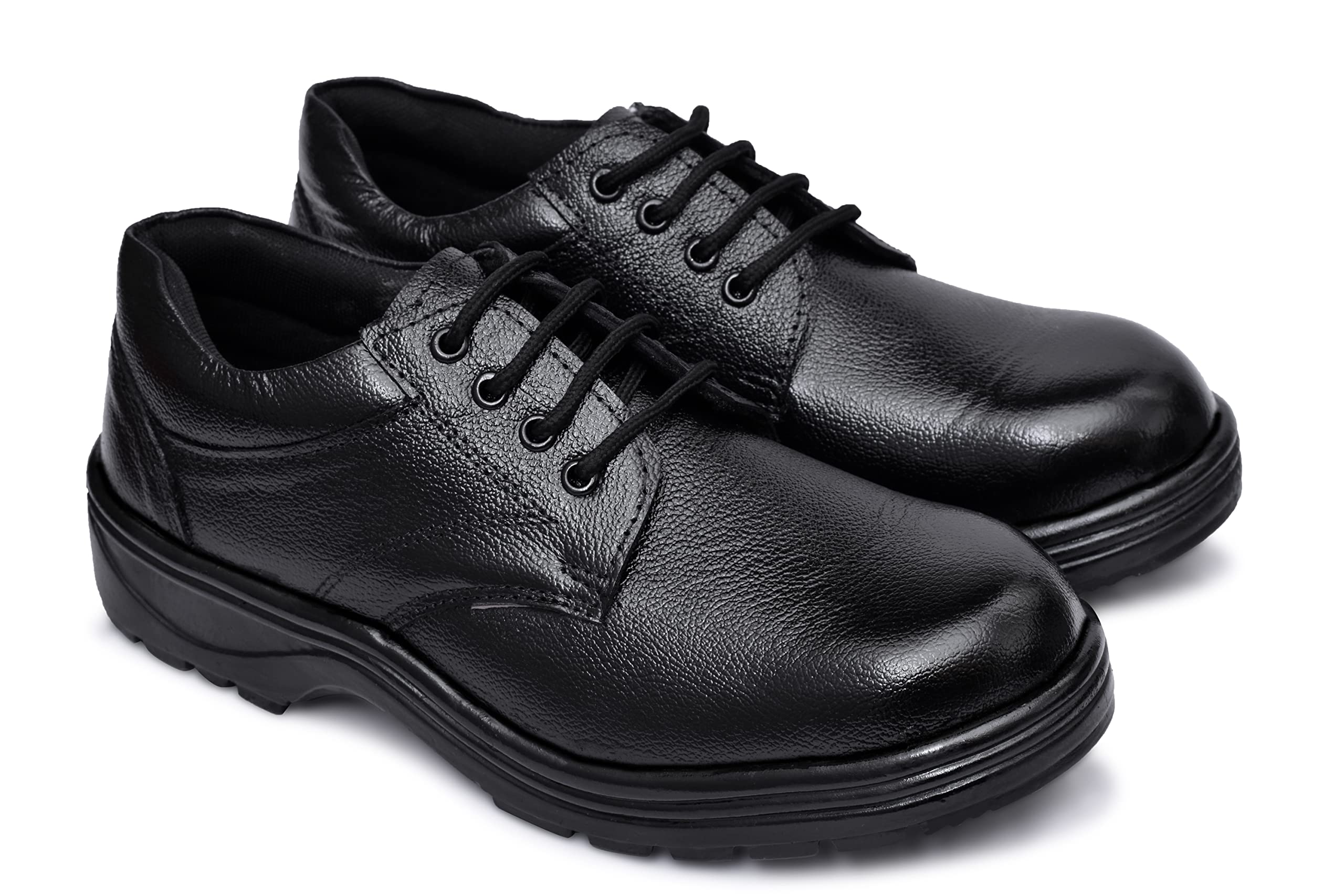 GenericAJCRAFZ Safety Shoes for Men **Light Weight **Wide Width **Steel Toe/Industrial Safety Shoes for Men (Numeric_7) Black