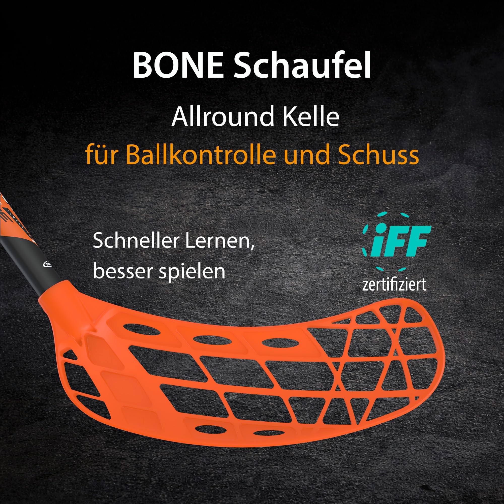 FAT PIPE Floorball Racchetta da Hockey Zack 33 Bone Orange IFF
