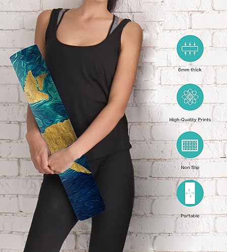 Miniatura 4 de Tapete de yoga antideslizante TPE para hombres y mujeres, tapete de entrenamiento grueso con correa de transporte, tapetes de fitness para