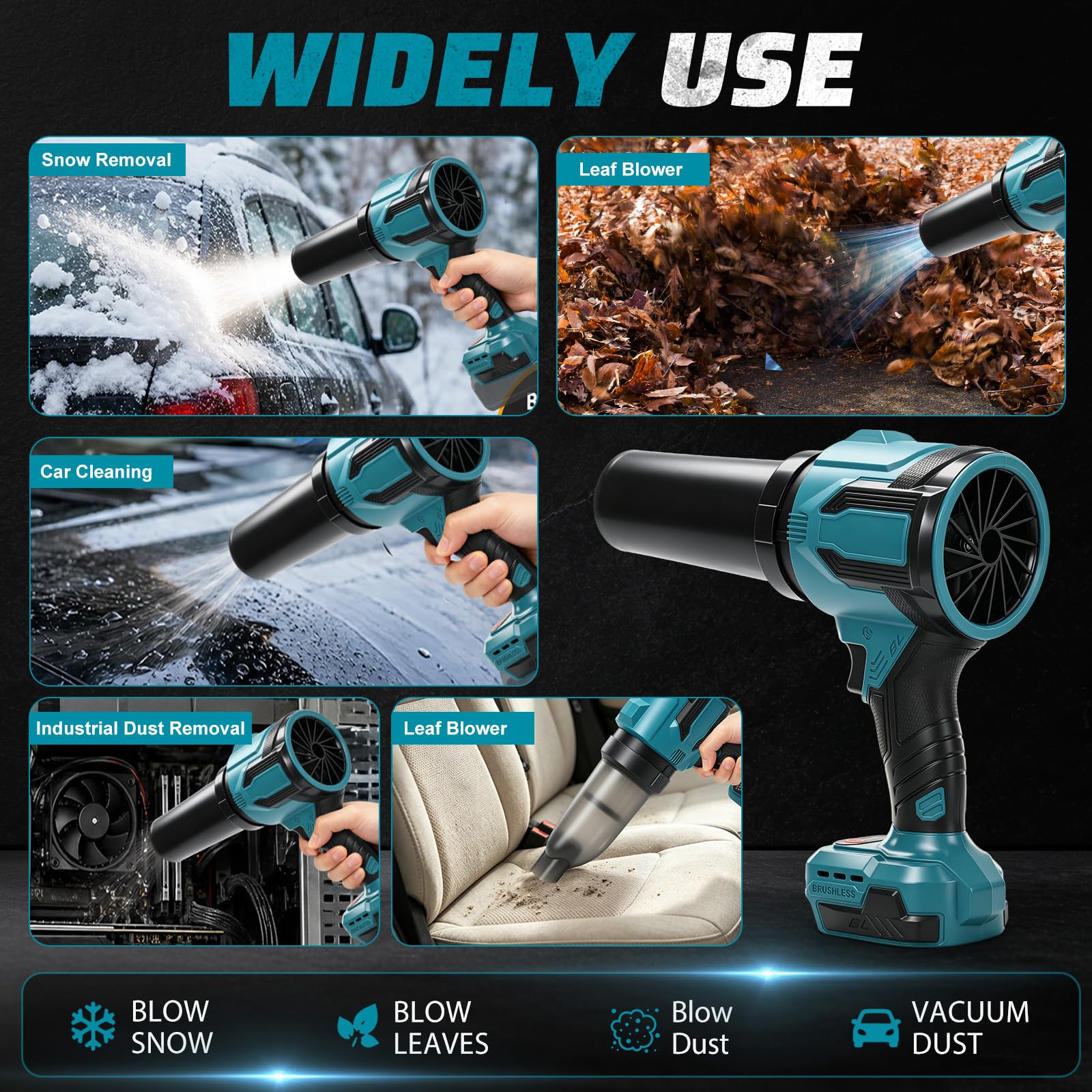 Roadtime Soplador Aspirador 2 en 1 para Batería Makita 18V(sin Batería)