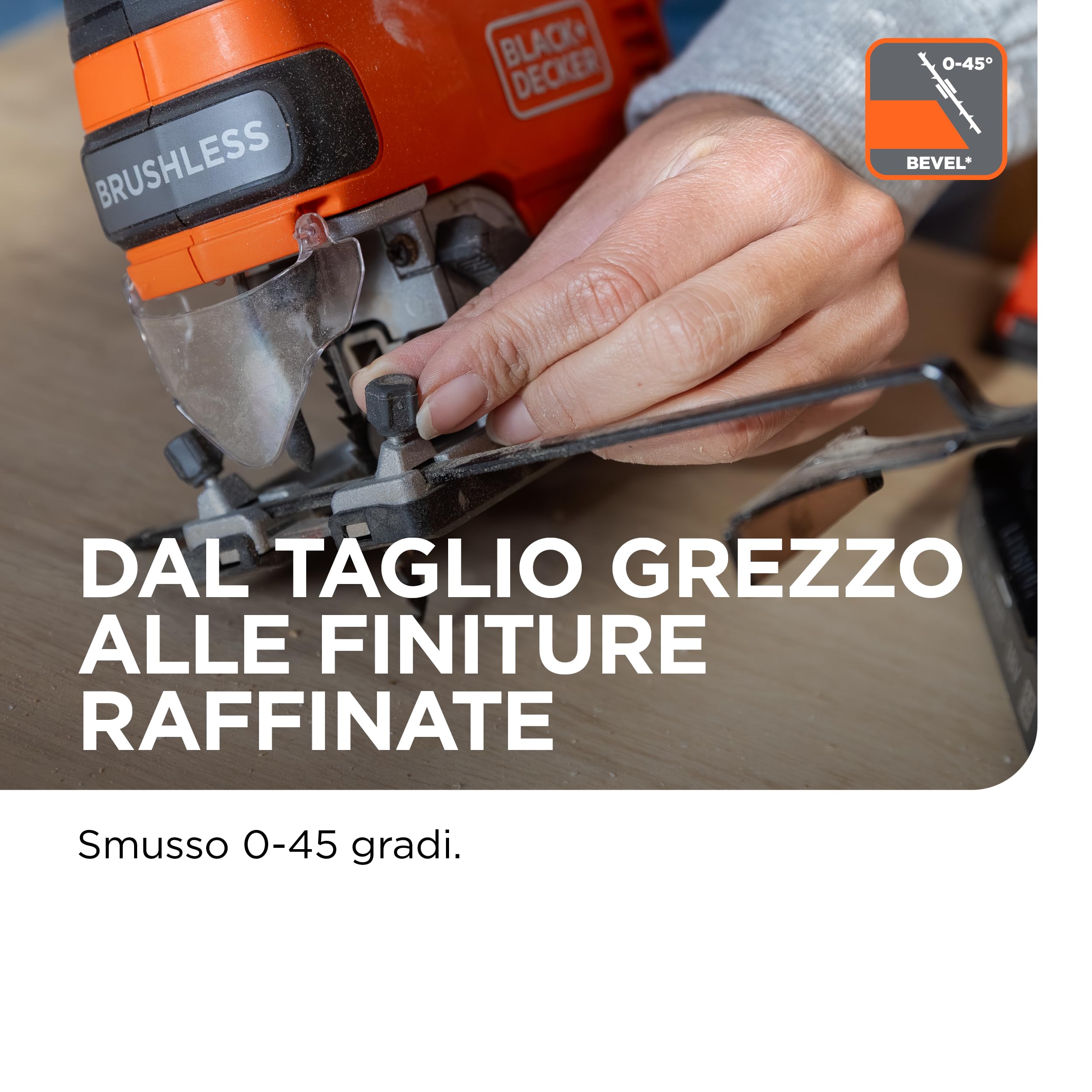 BLACK+DECKER Seghetto Alternativo a BatteriaBrushless, Solo Corpo Macchina 18V, con 6 Lame,Batteria Non Inclusa, BLCJS78NZ-XJ