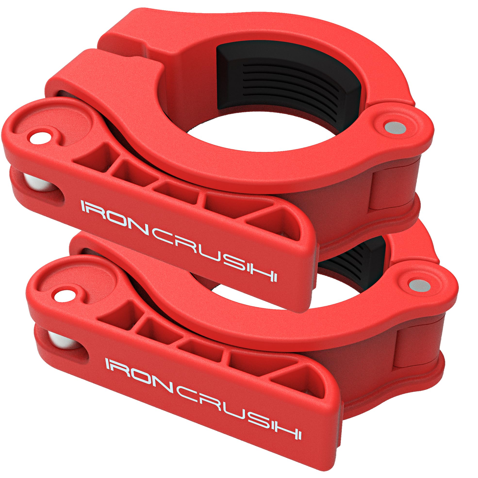 Iron Crush Olympic Barbell Clips - Adjustable & Slim Gym Clamps for Maximum Weight Capacity - Quick Release Barbell Collar Bar Locks for Weight