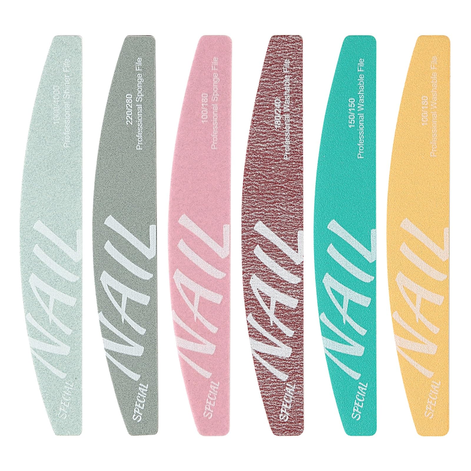 SUTOKAKA 6-Piece Nail File & Buffer Set for Gel Nails 6.0