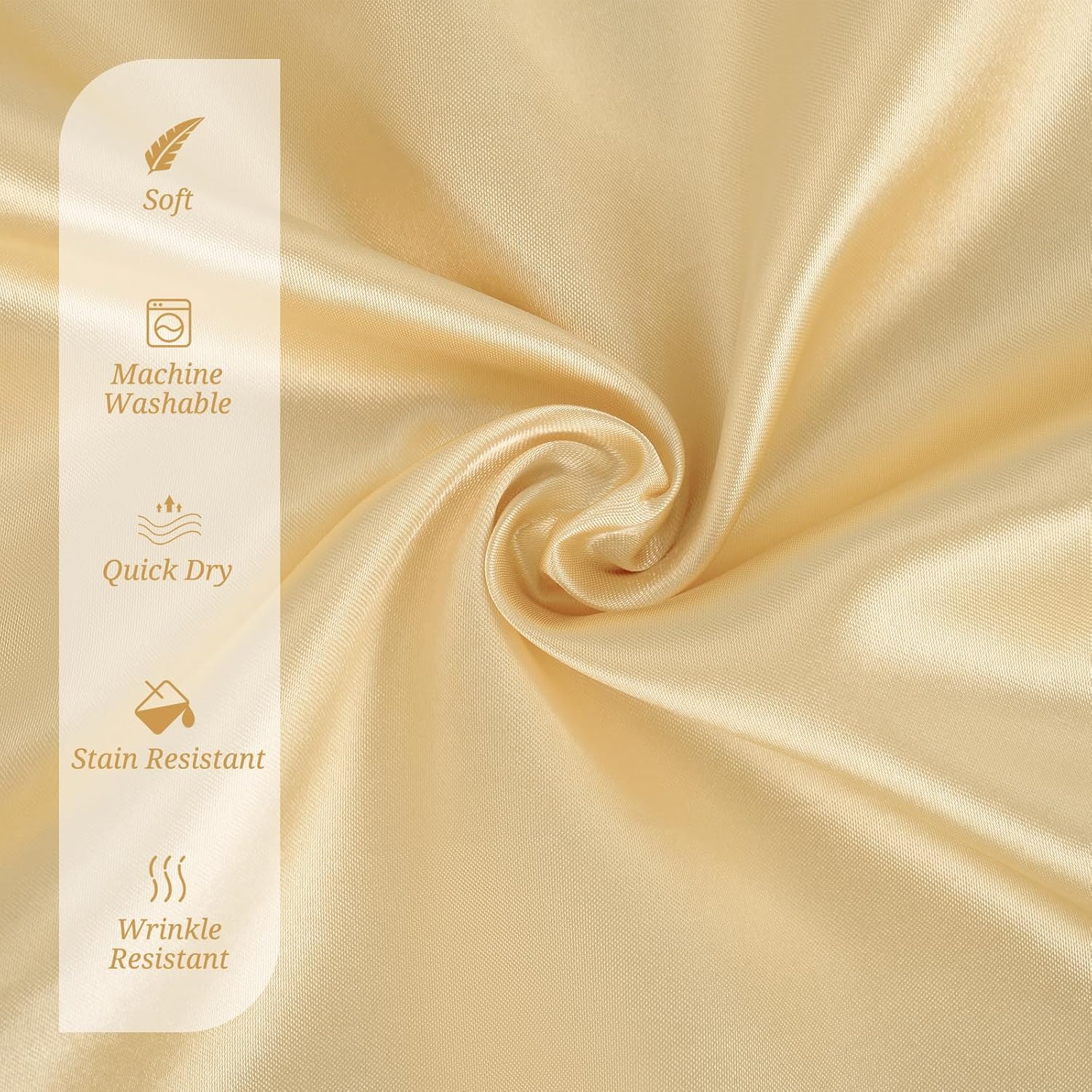 72 Pack Champagne Gold Square Satin Cloth Napkin 20 x 20 Inch - Silk Dinner Napkins, Washable Reusable, Soft Smooth for Wedding Party Dining Banquet Restaurant Decoration