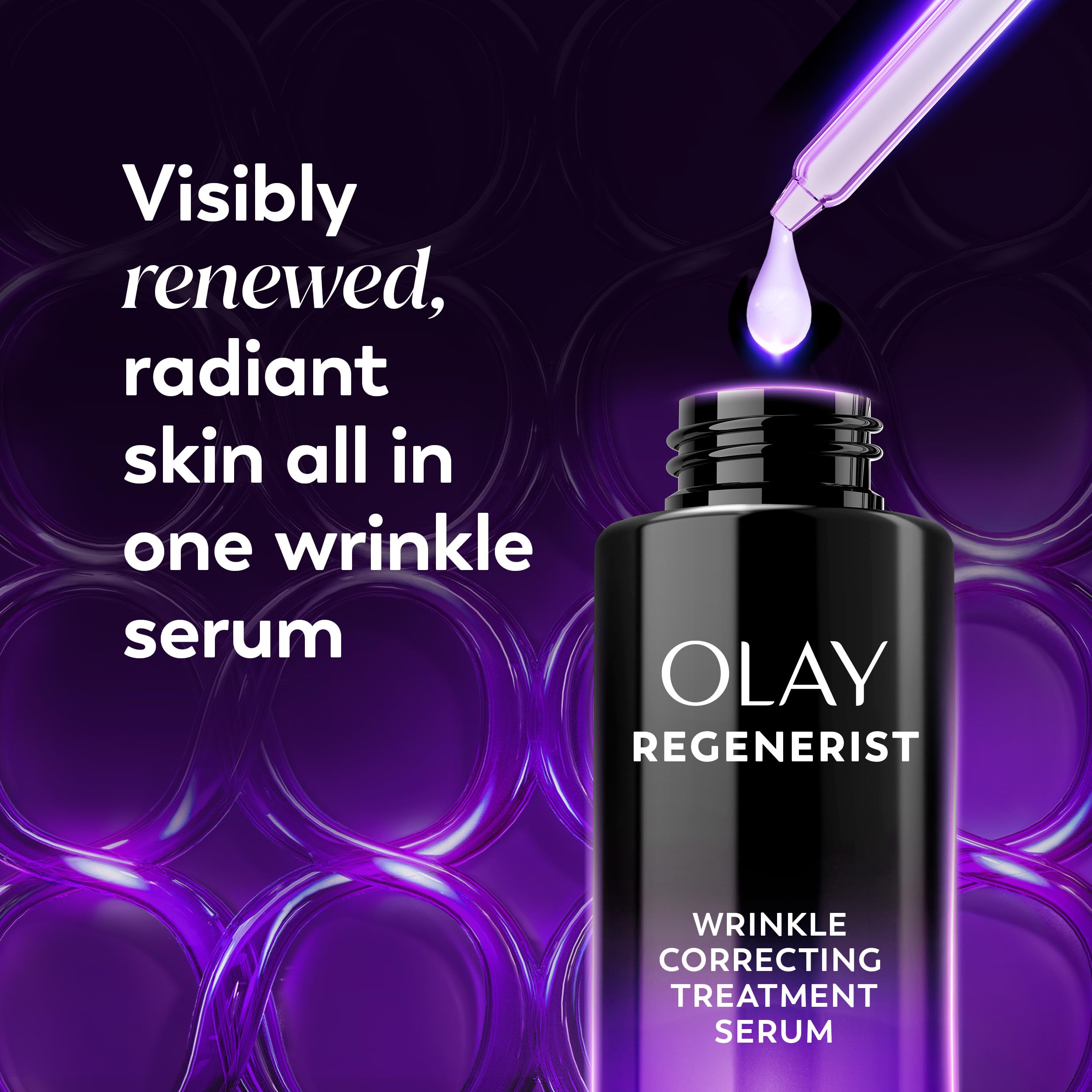 Olay Regenerist Resurfacing Retinol Serum, Renew, Anti-Wrinkle Serum for Women, Anti-Aging Skin Care, Advanced Night Repair, Fragrance-Free, Hexa-Repair Peptide & Pro-Retinol, 1.0oz