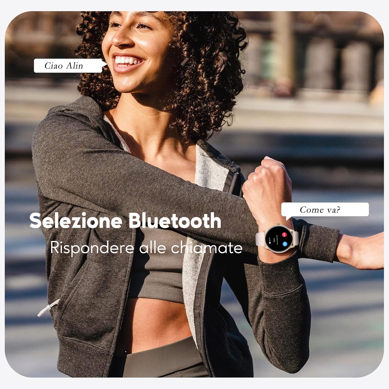 AcclaFit Smartwatch Donna Uomo, 1.38" Touch Screen Smartwatch con Effettua/Risposta Chiamate, Fitness Tracker con Pressione Sanguigna e Monitor Sonno, 120+ Sport Step Counter per Android iOS