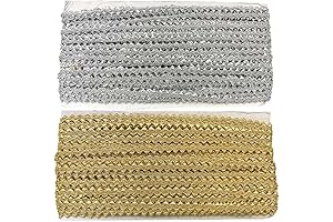 Gota Patti Lace Design Trim Rolls for Embroidered Blouses, Sarees, and Dresses