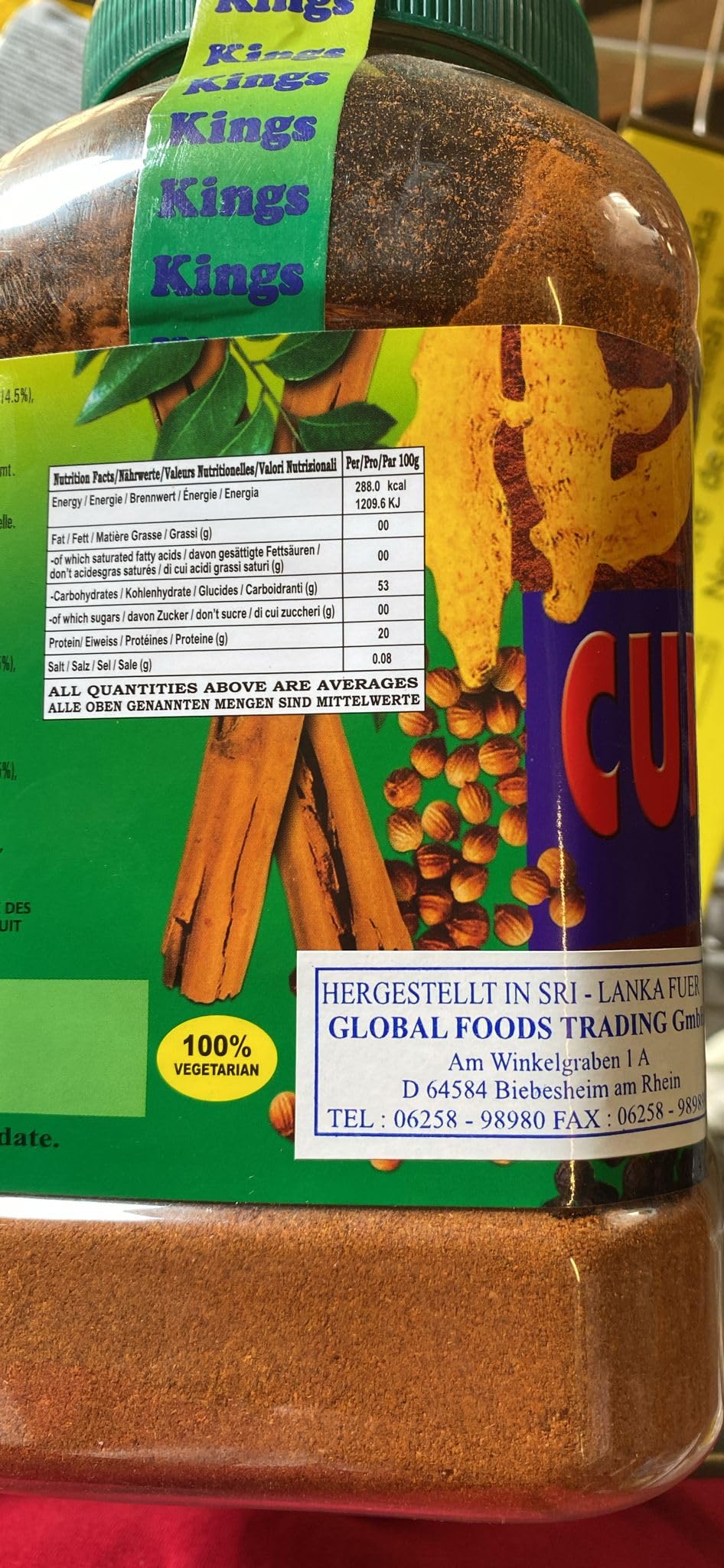 Curry en poudre Grillage 900 g