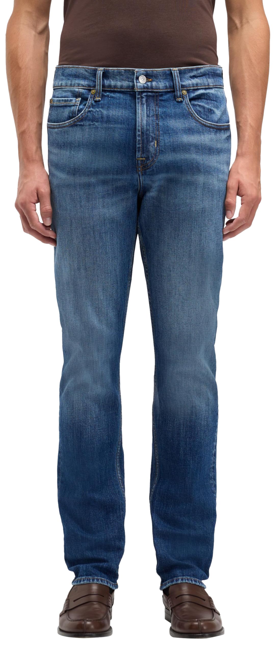 7 For All Mankind Men's Slimmy Spectrum Jeans, Mid Blue, 28 W, 28W