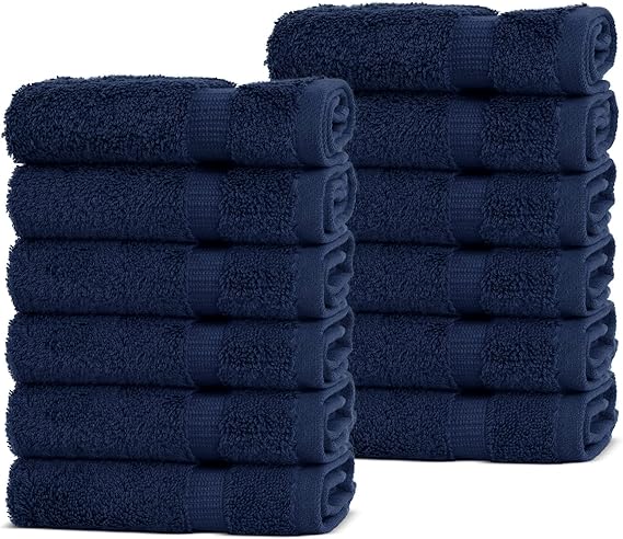 12-Piece Washcloths, Navy