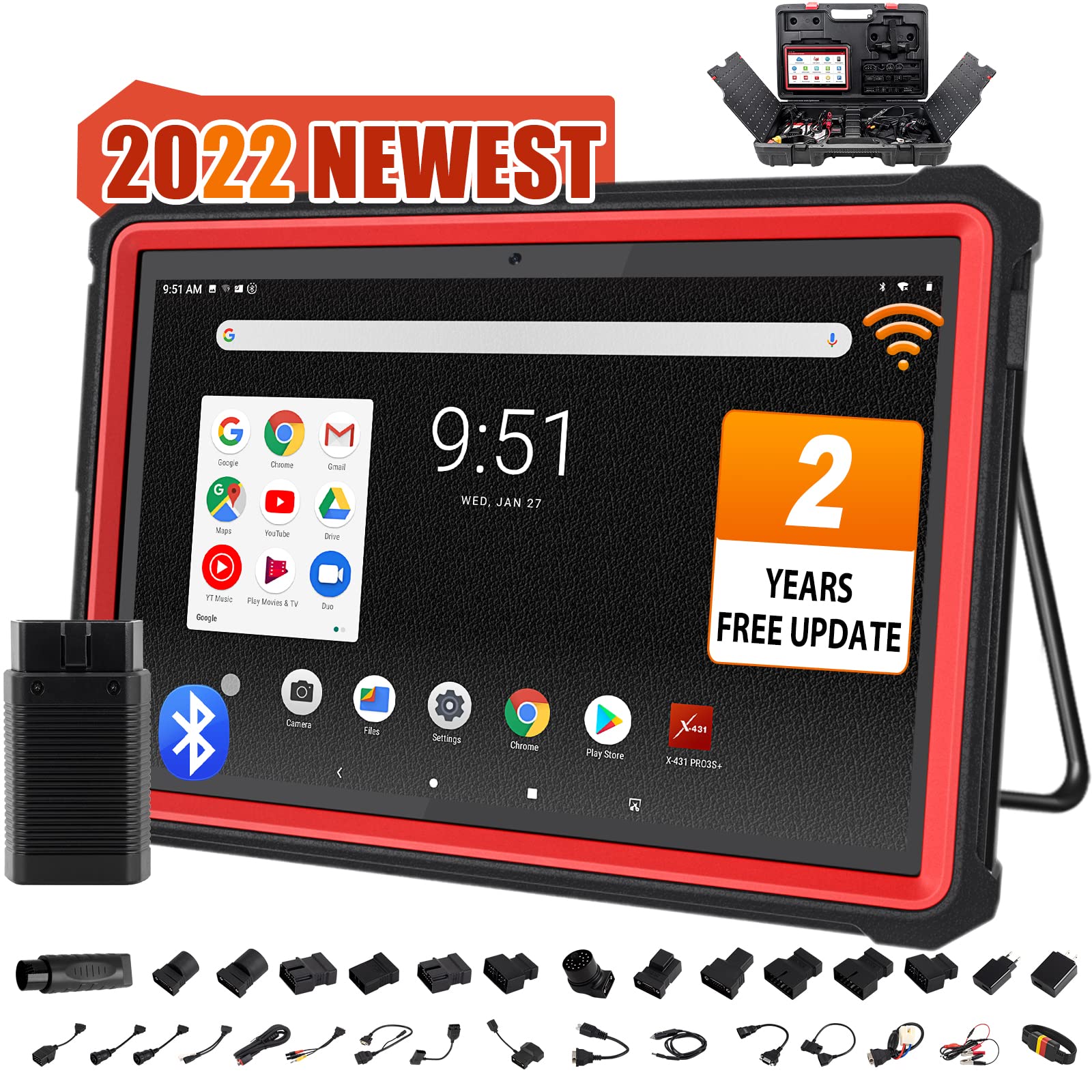 2024 LAUNCH X431 Elite PRO3S+ V5.0 Bi-Directional Scan Tool, Newest CANFD Bluetooth Connector, HD Diesel Truck, Topology Map, Online Coding, 41+ Services, AutoAuth FCA SGW, VAG Guided,2 Yr Free Update