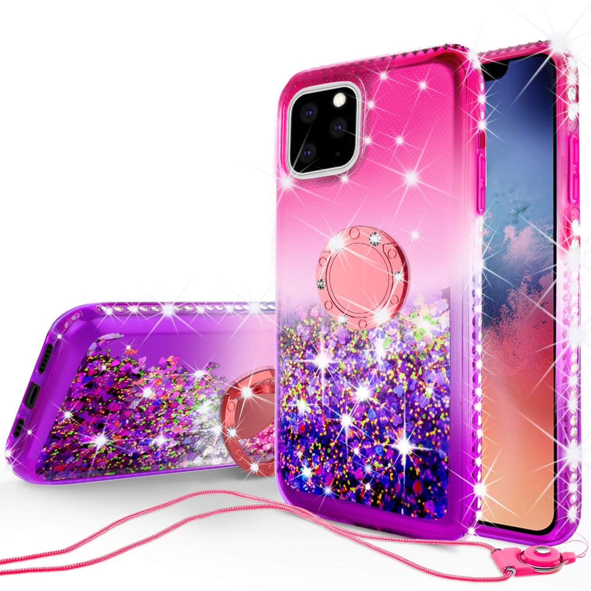 Amazon Com Customerfirst For Iphone 11 Pro Max 6 5 Case Cute Girls Motion Flow Liquid Glitter Bling Sparkle Protective Soft Shockproof Tpu Womens Ring Stand Bumper Iphone11 Pro Max Cover Pink Cell